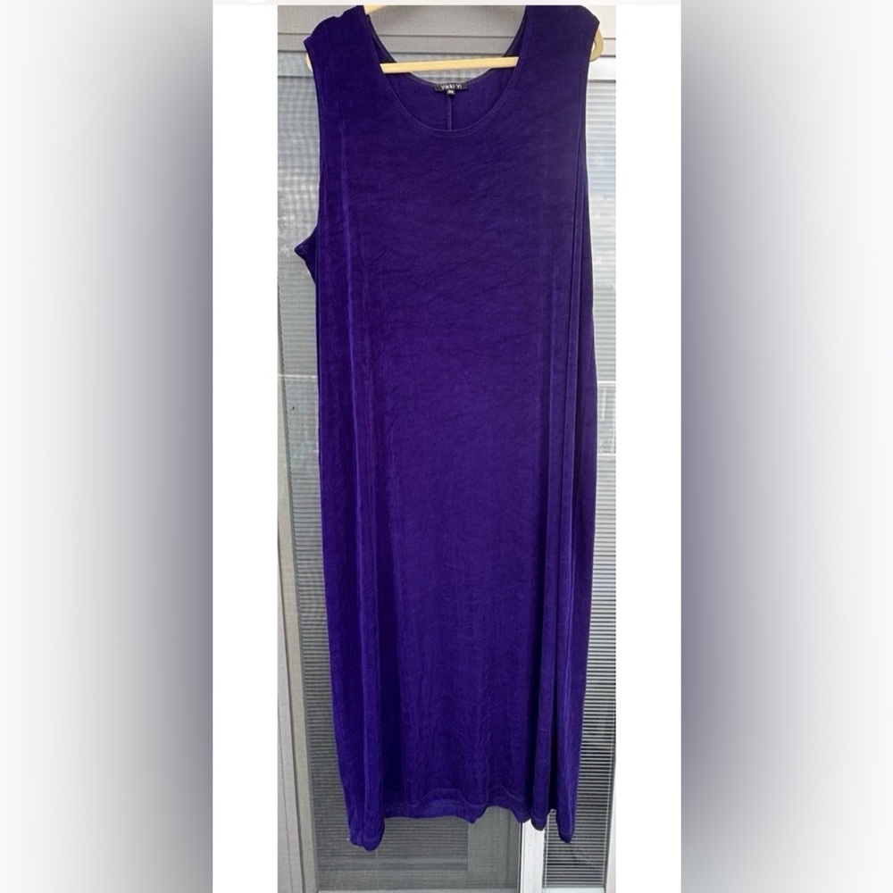 Vikki Vi Women’s Purple Maxi Tank Dress Sleeveless Stretch Slinky  3X USA